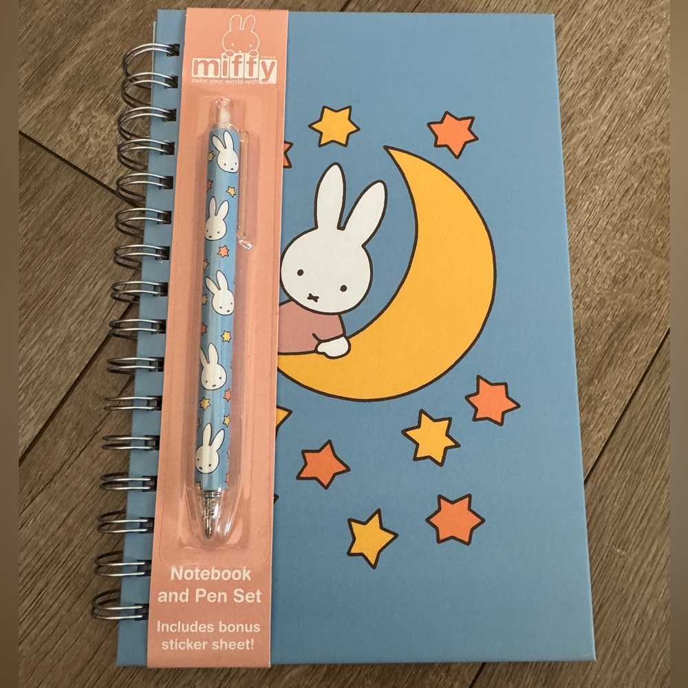 MIFFY Blue Notebook with Pen Set and bonus sticker sheet NWT 🐰